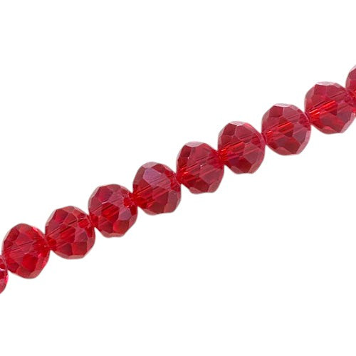 10 X 8 MM CRYSTAL RONDELLE BEADS RED - 72 PCS
