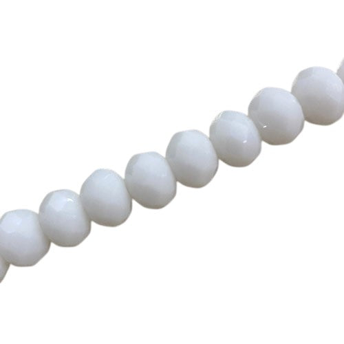 10 X 8 MM CRYSTAL RONDELLE BEADS WHITE - 72 PCS