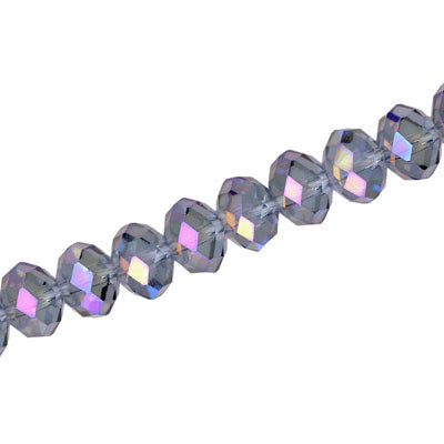 10 X 8 MM CRYSTAL RONDELLE BEADS AMETHYST AB - APPROX 72 / PCS