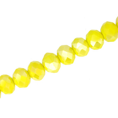 10 X 8 MM CRYSTAL RONDELLE BEADS YELLOW - APPROX 72 / PCS