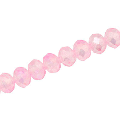 10 X 8 MM CRYSTAL RONDELLE BEADS PINK - APPROX 72 / PCS