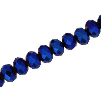 10 X 8 MM CRYSTAL RONDELLE BEADS METALLIC BLUE - APPROX 72 / PCS