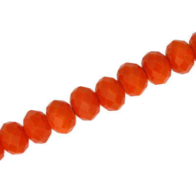 10 X 8 MM CRYSTAL RONDELLE BEADS OPAQUE BRIGHT ORANGE - APPROX 72 / PCS