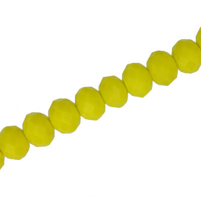 10 X 8 MM CRYSTAL RONDELLE BEADS OPAQUE BRIGHT YELLOW - APPROX 72 / PCS