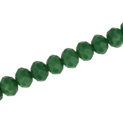 10 X 8 MM CRYSTAL RONDELLE BEADS OPAQUE GREEN - APPROX 72 / PCS
