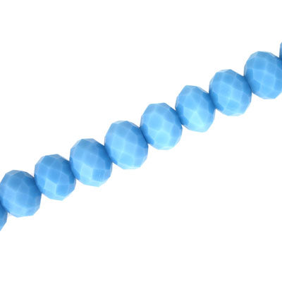 10 X 8 MM CRYSTAL RONDELLE BEADS OPAQUE LIGHT BLUE - APPROX 72 / PCS