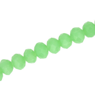 10 X 8 MM CRYSTAL RONDELLE BEADS OPAQUE LIGHT GREEN - APPROX 72 / PCS