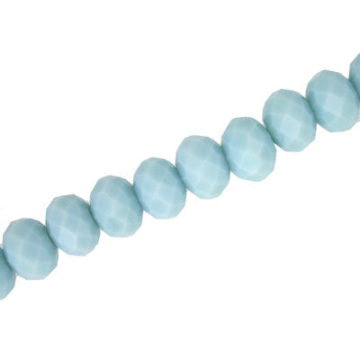 10 X 8 MM CRYSTAL RONDELLE BEADS OPAQUE PALE BLUE - APPROX 72 / PCS