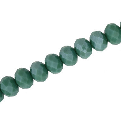 10 X 8 MM CRYSTAL RONDELLE BEADS OPAQUE PASTEL GREEN - APPROX 72 / PCS