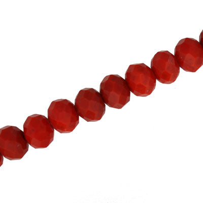10 X 8 MM CRYSTAL RONDELLE BEADS OPAQUE RED - APPROX 72 / PCS
