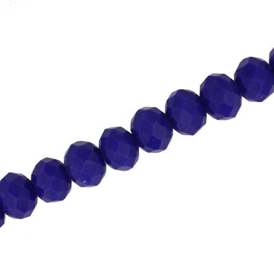 10 X 8 MM CRYSTAL RONDELLE BEADS OPAQUE ROYAL BLUE - APPROX 72 / PCS