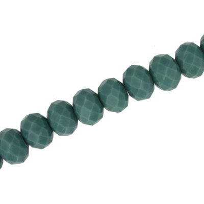 10 X 8 MM CRYSTAL RONDELLE BEADS OPAQUE TEAL - APPROX 72 / PCS