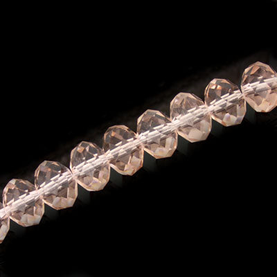 10 X 8 MM CRYSTAL RONDELLE BEADS PEACH - APPROX 72 / PCS