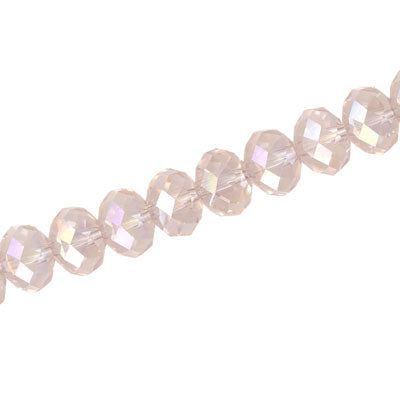 10 X 8 MM CRYSTAL RONDELLE BEADS PINK AB - APPROX 72 / PCS