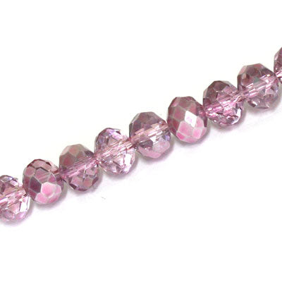 10 X 8 MM CRYSTAL RONDELLE BEADS CRYSTAL METALLIC PINK - APPROX 68 / PCS