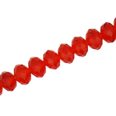 10 X 8 MM CRYSTAL RONDELLE BEADS RED - APPROX 72 / PCS