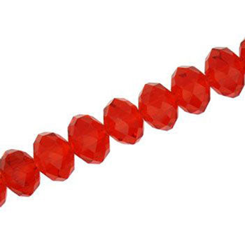 12 X 9 MM CRYSTAL RONDELLE BEADS RED - APPROX 72 / PCS