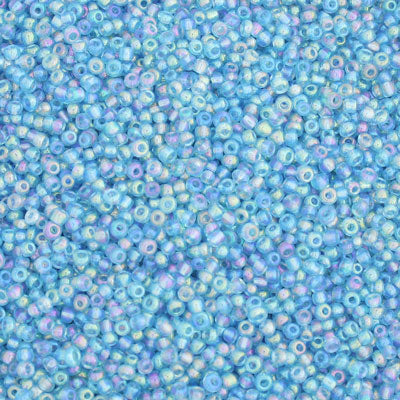 #11/0 SEED BEADS - APPROX 100G - AQUA RAINBOW