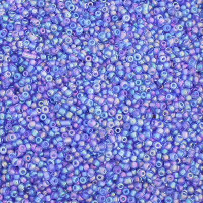 #11/0 SEED BEADS - APPROX 100G - LIGHT BLUE RAINBOW
