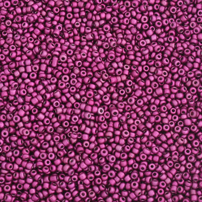 #11/0 SEED BEADS - APPROX 100G - METALLIC DARK PINK
