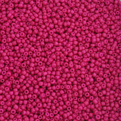 #11/0 SEED BEADS - APPROX 100G - OPAQUE HOT PINK