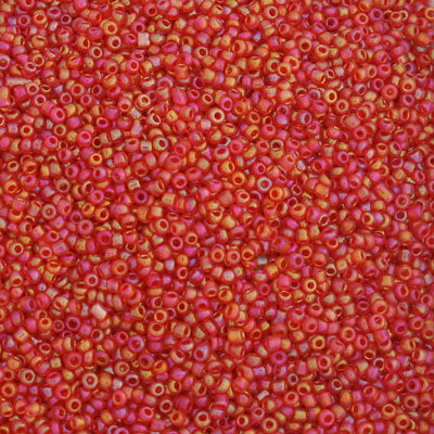 #11/0 SEED BEADS - APPROX 100G - RED RAINBOW