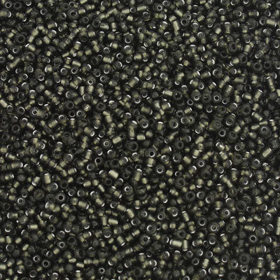 #11/0 SEED BEADS - APPROX 100G - SILVER LINED BLACK