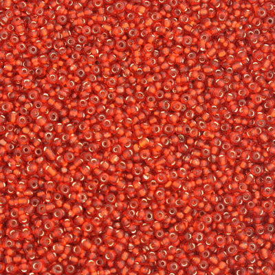 #11/0 SEED BEADS - APPROX 100G - SILVER LINED RED