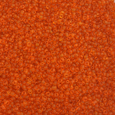 #11/0 SEED BEADS - APPROX 100G - TRANSPARENT ORANGE