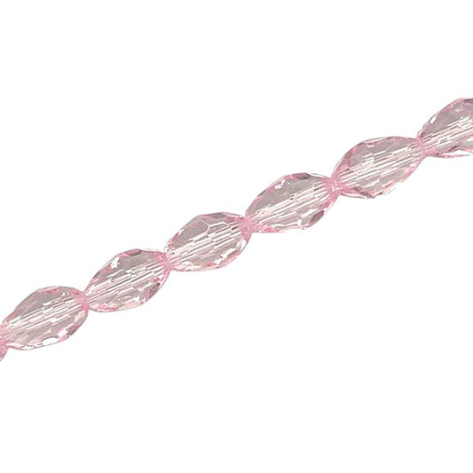 12 X 8 MM TEARDROP BEADS CRYSTAL PINK - 55 PCS