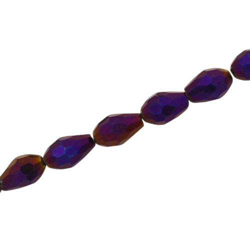 12 X 8 MM TEARDROP BEADS METALLIC PURPLE - 55 PCS