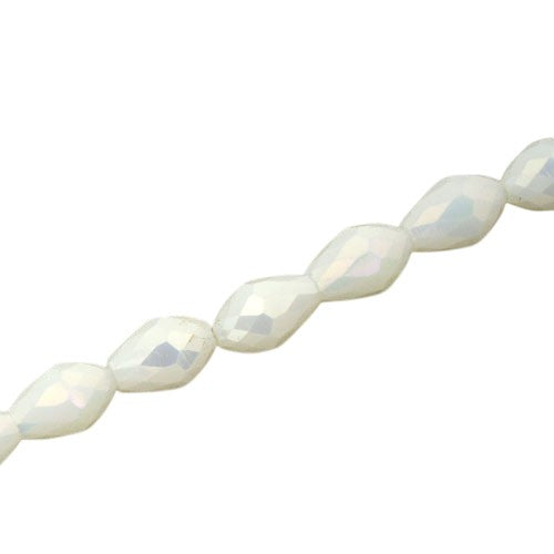 12 X 8 MM TEARDROP BEADS CRYSTAL PEARL WHITE - 55 PCS