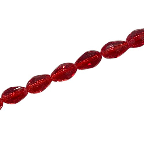 12 X 8 MM TEARDROP BEADS CRYSTAL RED - 55 PCS