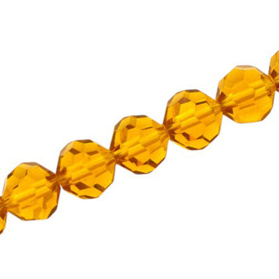12 MM FACETED ROUND CRYSTAL BEADS APPROX 50/PCS - AMBER