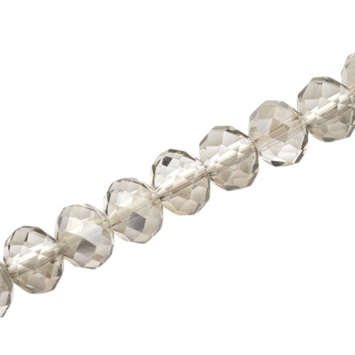 12 X 9 MM CRYSTAL RONDELLE BEADS BLACK DIAMOND - APPROX 72 / PCS