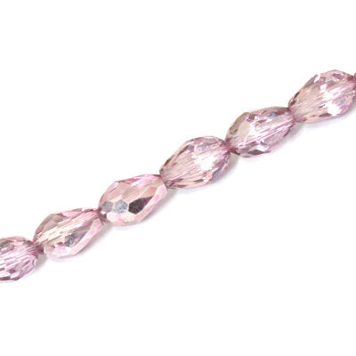 12 X 8 MM CRYSTAL TEARDROP BEADS CRYSTAL METALLIC PINK - APPROX 56 PCS