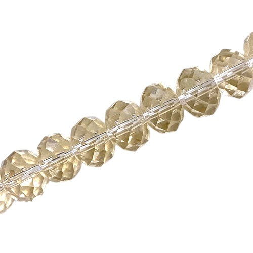 12 X 9 MM CRYSTAL RONDELLE BEADS GOLDEN SHADOW - APPROX 70 / PCS