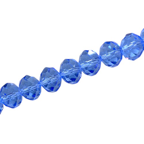 12 X 9 MM CRYSTAL RONDELLE BEADS LIGHT BLUE - APPROX 70 / PCS