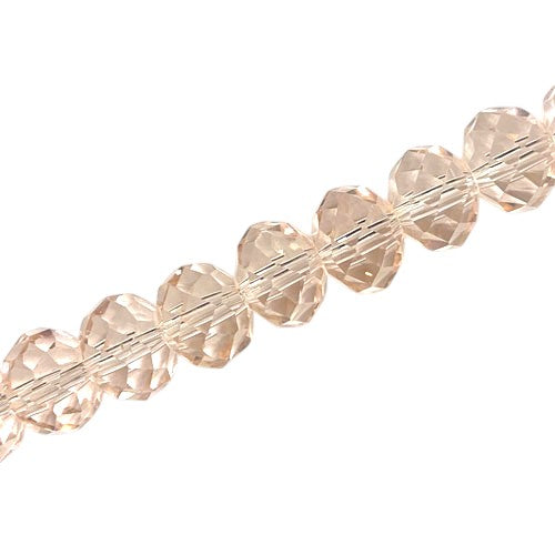 12 X 9 MM CRYSTAL RONDELLE BEADS LIGHT  PINK - APPROX 70 / PCS