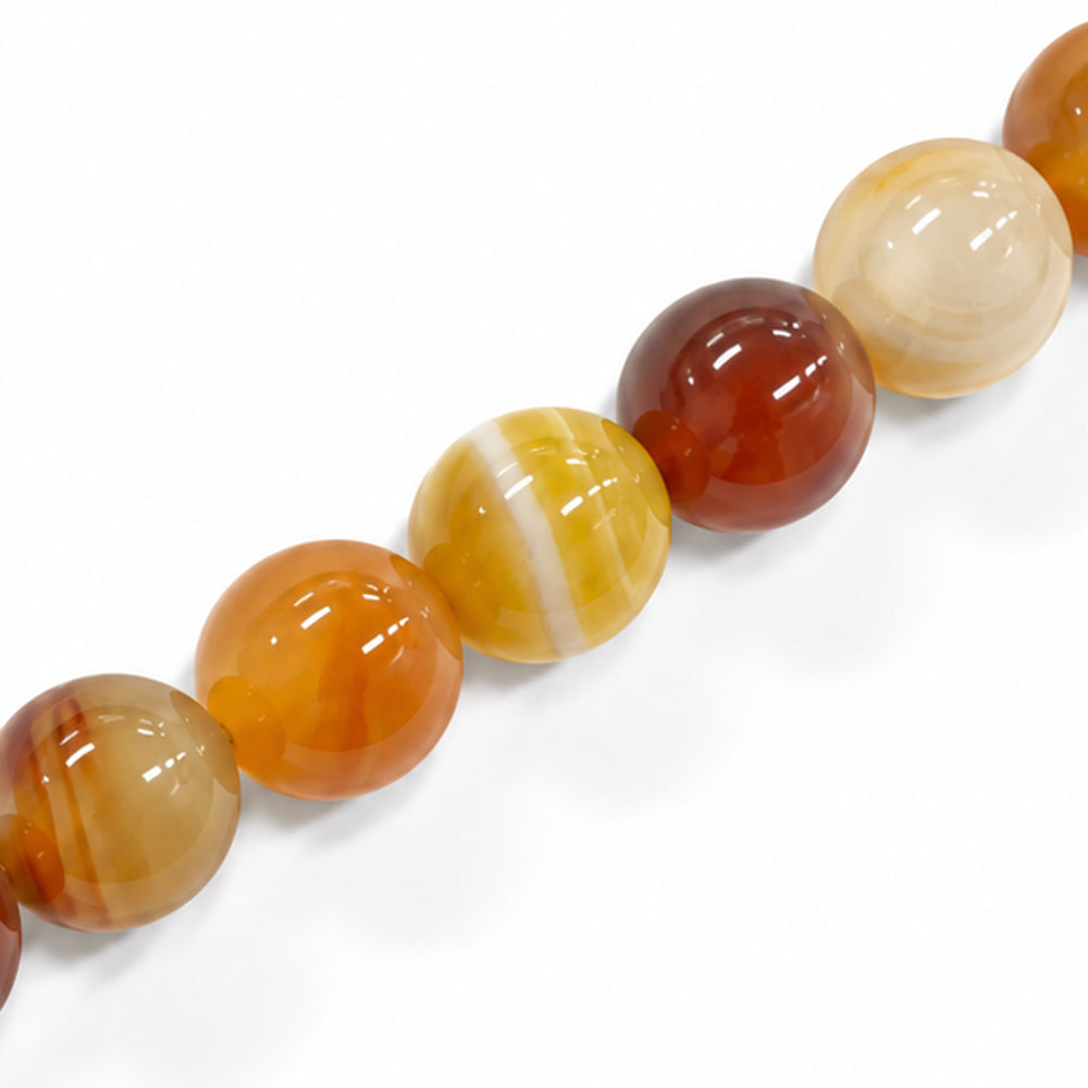 Agate Yellow Beads 12mm Round Dyed – Approx 33pcs