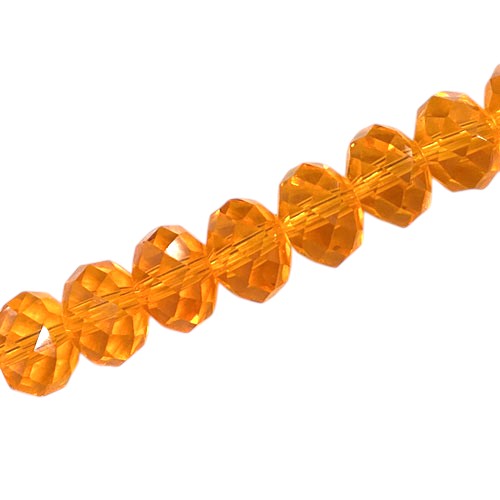 12 X 9 MM CRYSTAL RONDELLE BEADS ORANGE - APPROX 70 / PCS