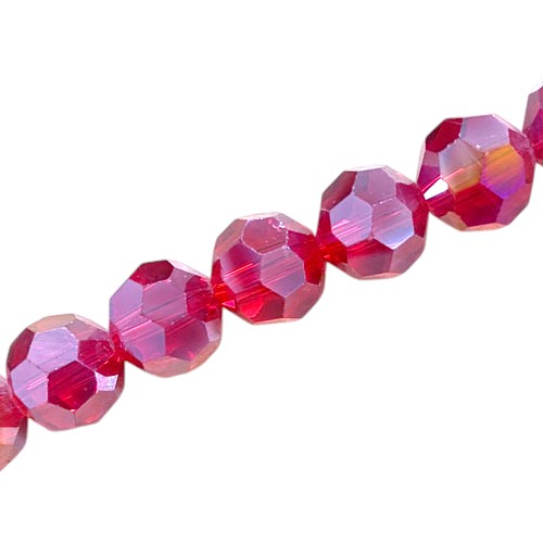 12 MM FACETED ROUND BEADS APPROX 50/PCS - RED AB