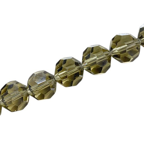 12 MM FACETED ROUND BEADS APPROX 50/PCS - SMOKEY