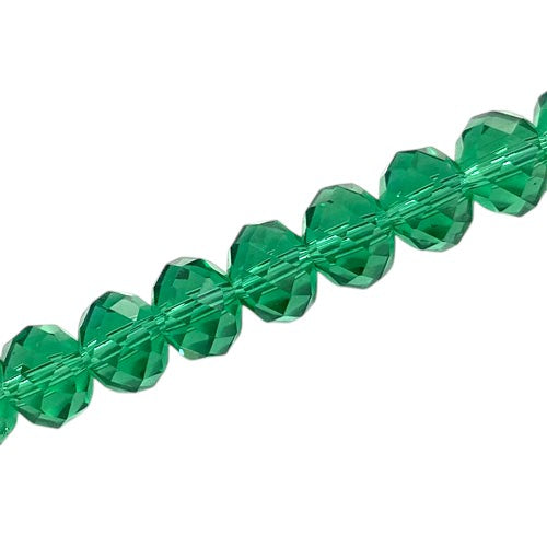 12 X 9 MM CRYSTAL RONDELLE BEADS TEAL - APPROX 70 / PCS