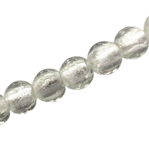 12 MM ROUND FOIL BEADS WHITE - 30 PCS