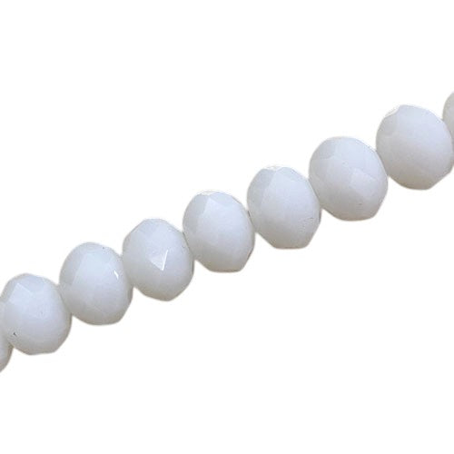 12 X 9 MM CRYSTAL RONDELLE BEADS WHITE - APPROX 72 / PCS