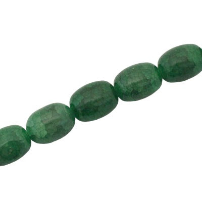 14 X 10 MM OVAL CRACKLE MIX / GREEN - 28 PCS
