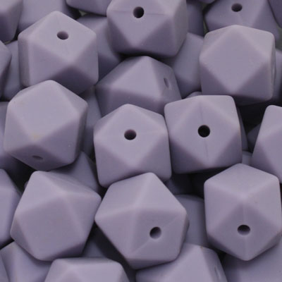 14 MM HEXAGON SILICONE BEADS MAUVE - 4 PCS