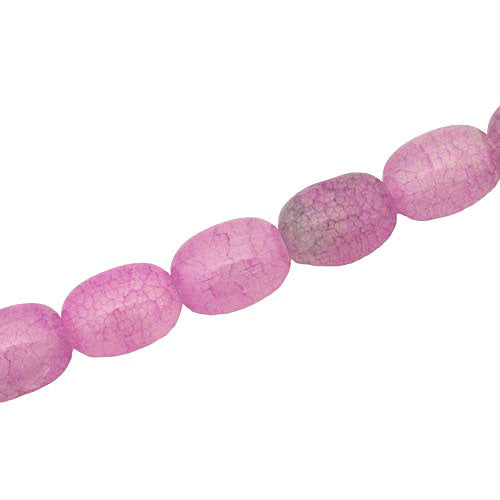 14 X 10 MM OVAL CRACKLE MIX / PINK - 28 PCS