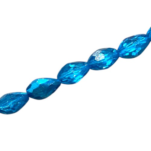 15 X 10 MM TEARDROP BEADS CRYSTAL / METALLIC AQUA - 24 PCS